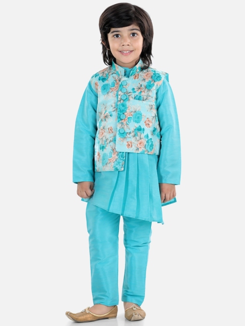 

BownBee Boys Blue Pleated Kurta with Pyjamas