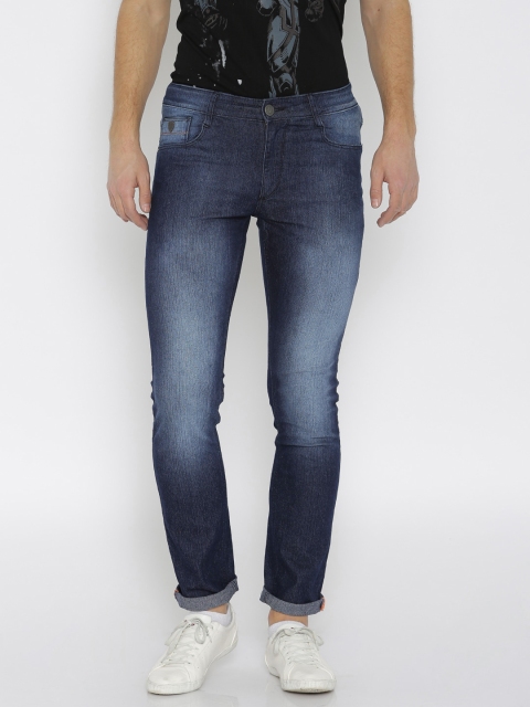 

John Players Men Navy Skinny Fit Low-Rise Clean Look Jeans, Navy blue