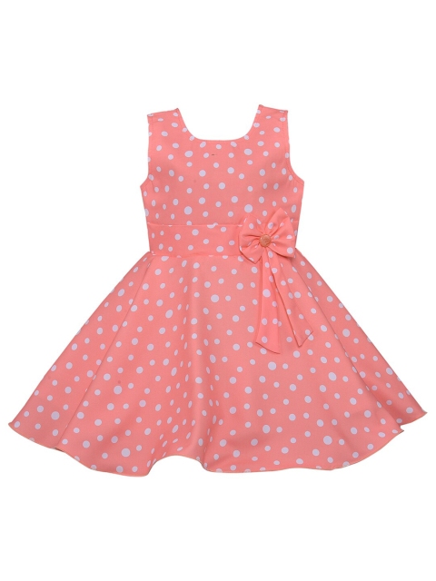 

Wish Karo Peach-Coloured & White Crepe Dress