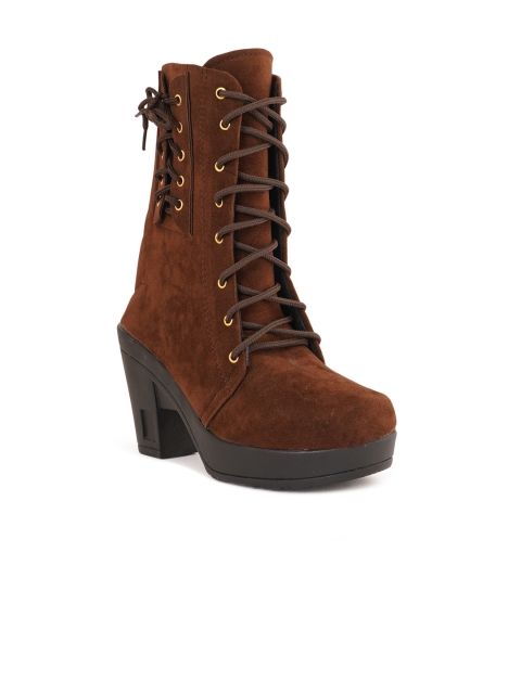 

SAPATOS Women Brown Suede Flat Boots