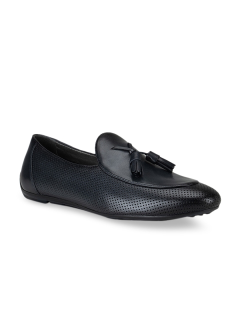 

ROSSO BRUNELLO Men Blue Textured Leather Loafers