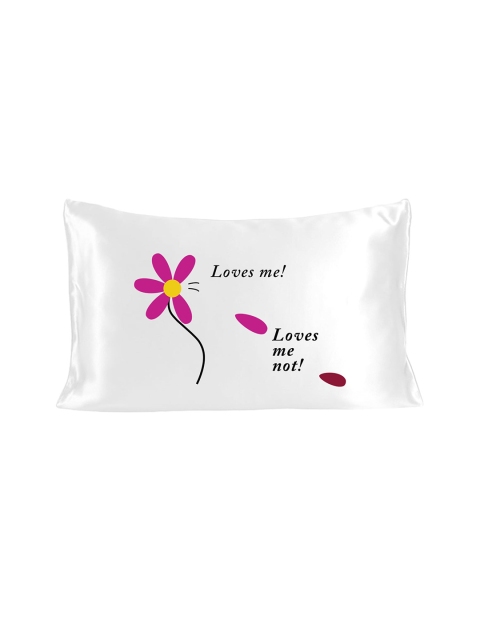

Stoa Paris White & Pink Printed Satin Pillow Cover