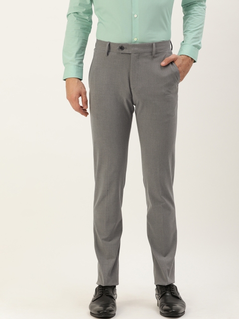 

Peter England Men Grey Solid Neo Slim Fit Formal Trousers