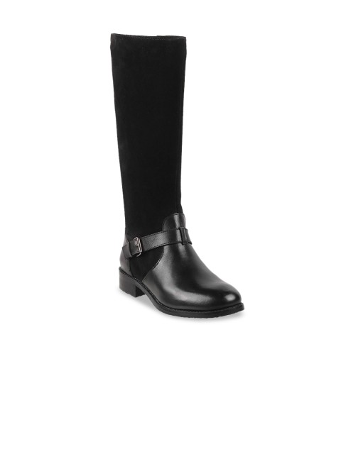 

Metro Black High-Top Platform Heeled Boots with Buckles