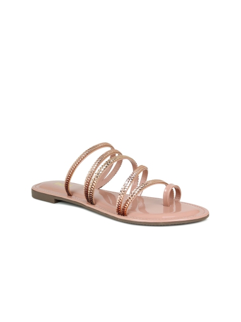 

Inc 5 Women Peach-Coloured Ethnic One Toe Flats