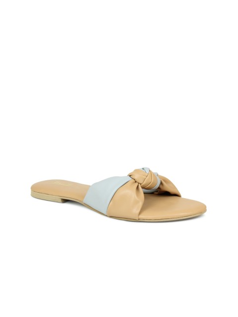 

Inc 5 Women Beige Colourblocked Open Toe Flats with Buckles