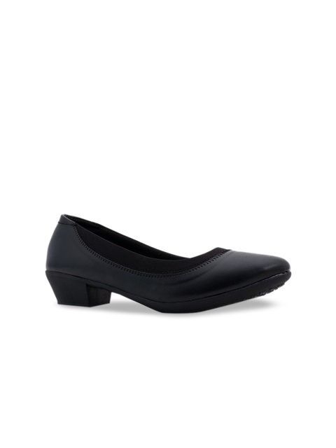 

Khadims Women Black Solid Synthetic Leather Office Wear Slip On Shoes