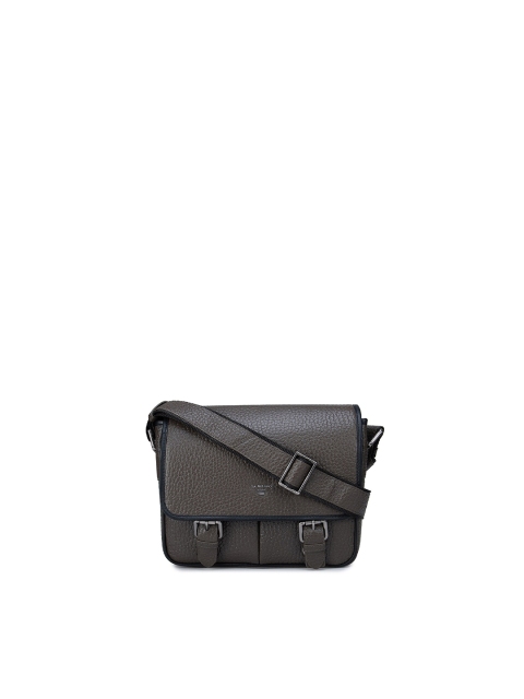 

Da Milano Men Brown Textured Messenger Bag