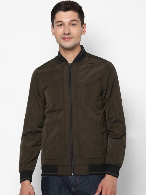 

Allen Solly Men Olive Green Solid Bomber Jacket