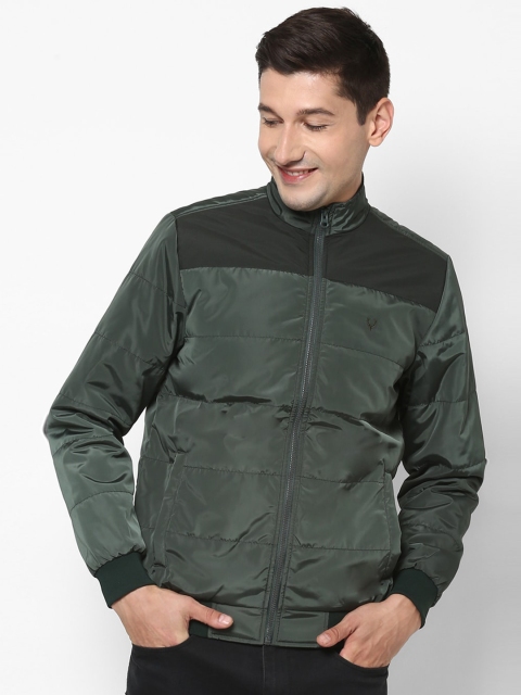 

Allen Solly Men Green & Black Colourblocked Padded Jacket