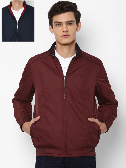 

Allen Solly Men Navy Blue Maroon Reversible Bomber Jacket