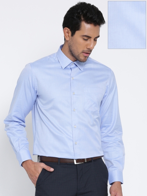 

John Players Men Blue Slim Fit Solid Formal Shirt