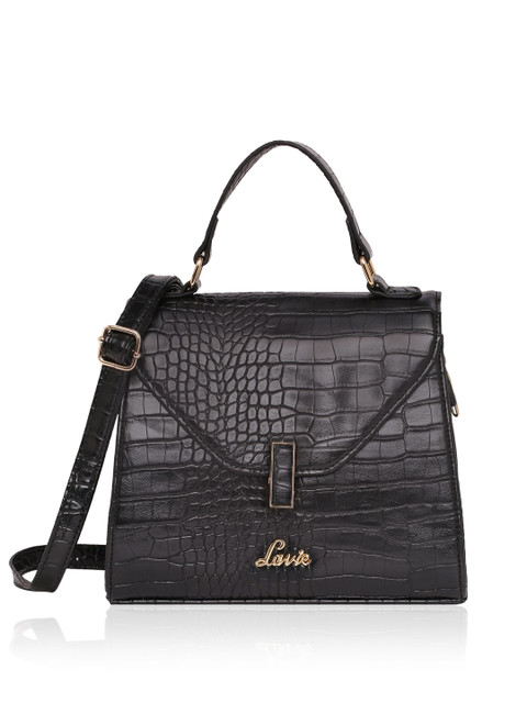 

Lavie Black Textured PU Structured Satchel