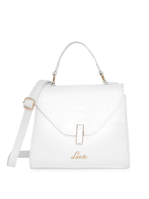 

Lavie White Animal Textured PU Regular Structured Handheld Bag