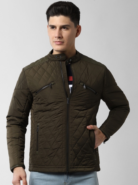 

Peter England Casuals Men Olive Green Quilted Jacket