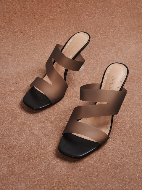 

Ginger by Lifestyle Black Solid Stiletto Mules
