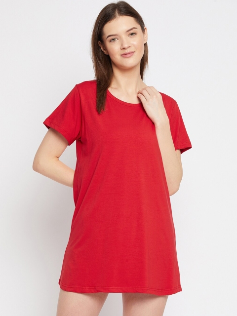 

FRENCH FLEXIOUS Women Red Solid Lounge T-Shirt