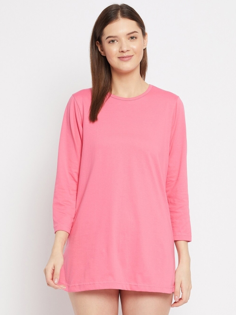 

FRENCH FLEXIOUS Women Pink Solid Lounge T-Shirts