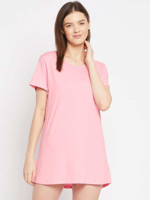 

FRENCH FLEXIOUS Women Pink Solid Lounge T-Shirt