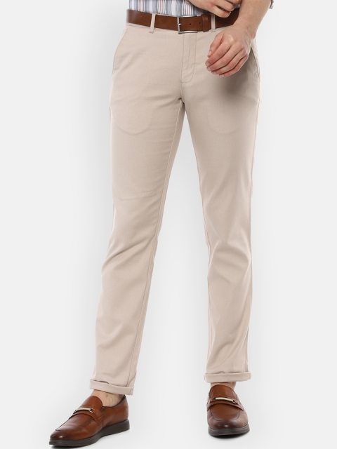 

Louis Philippe Sport Men Beige Textured Slim Fit Trousers