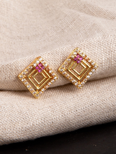 

Studio Voylla Gold-Plated Contemporary Studs Earrings