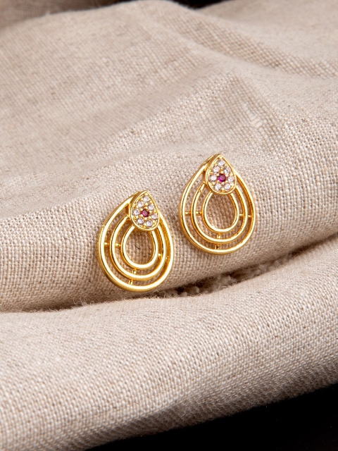 

Studio Voylla Gold-Toned Contemporary CZ -Studded Studs Earrings