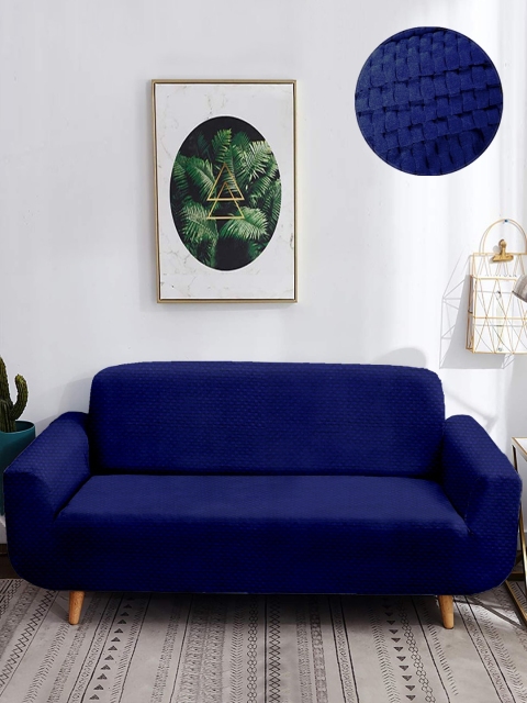 

Cortina Blue 3-Seater Super-Stretchable Non-Slip Sofa Slipcover