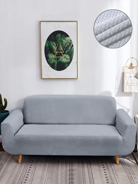 

Cortina Silver 3-Seater Super-Stretchable Non-Slip Sofa Slipcover