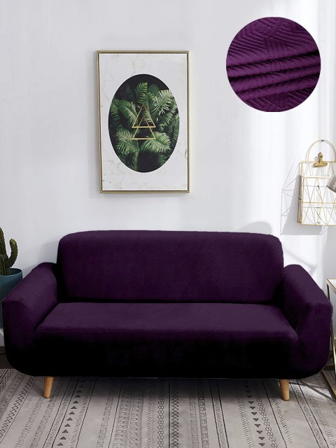 

Cortina Purple Regular Jacquard Sofa Cover