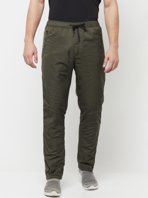 

Octave Men Olive-Green Solid Cotton Track Pants
