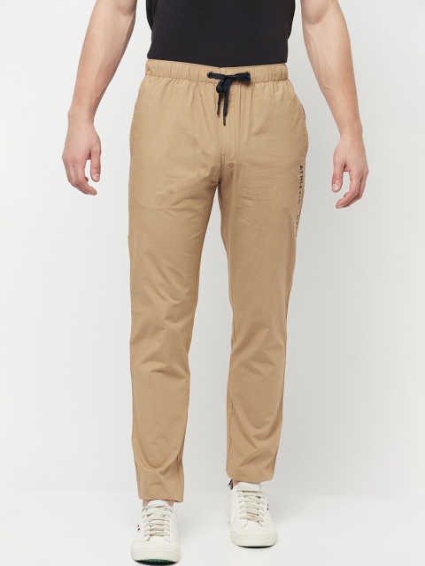 

Octave Men Khaki-Coloured Solid Cotton Track Pants