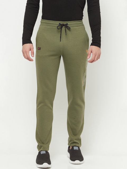

Octave Men Olive Green Solid Cotton Trackpants