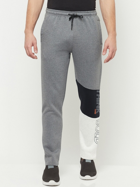 

Octave Men Grey Colourblocked Cotton Trackpants