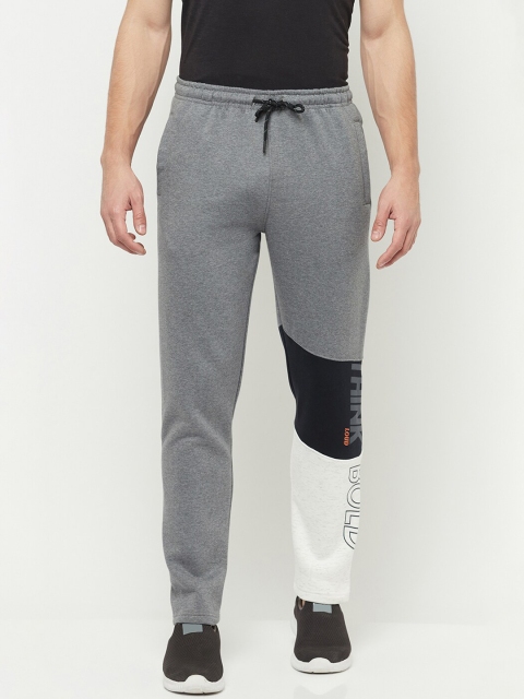 

Octave Men Grey & White Colourblocked Cotton Trackpants