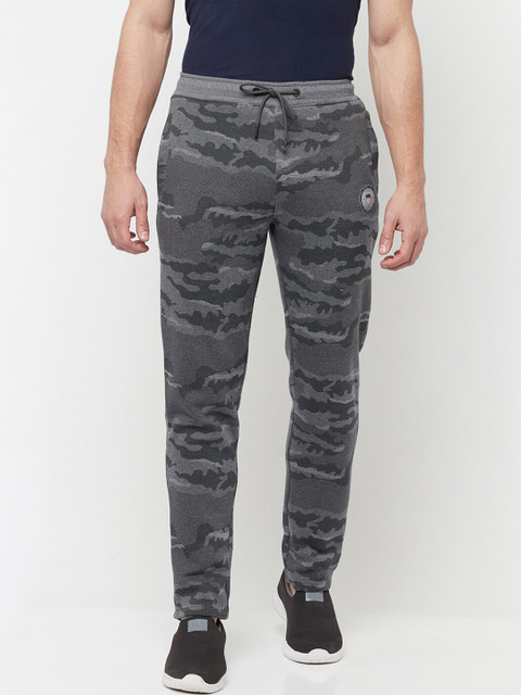 

Octave Men Grey Camouflage Printed Cotton Trackpants