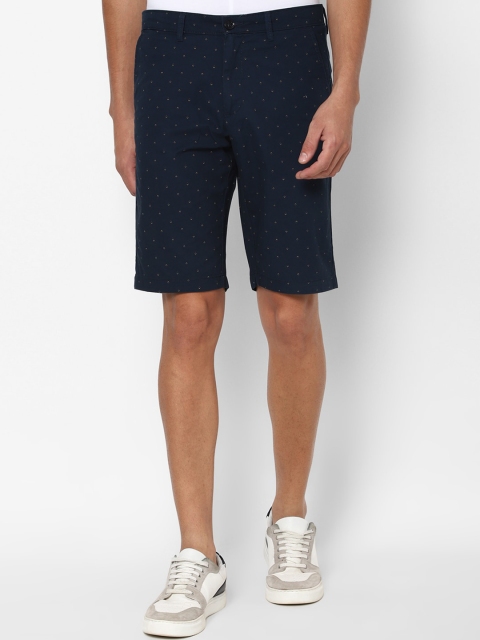 

Allen Solly Men Navy Blue Printed Slim Fit Shorts