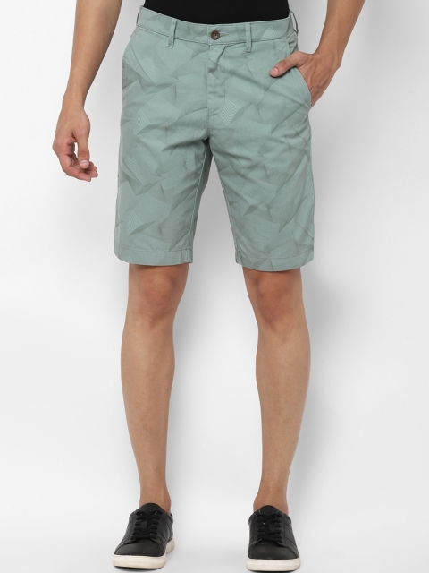 

Allen Solly Men Green Printed Slim Fit Shorts