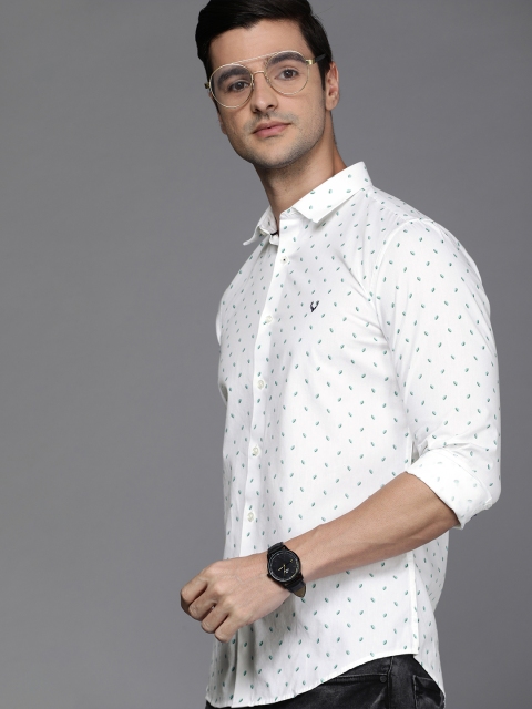 

Allen Solly Sport Men White Slim Fit Printed Pure Cotton Casual Shirt