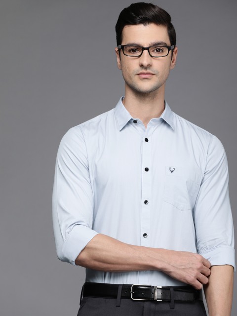 

Allen Solly Men Grey Modern Slim Fit Solid Pure Cotton Formal Shirt