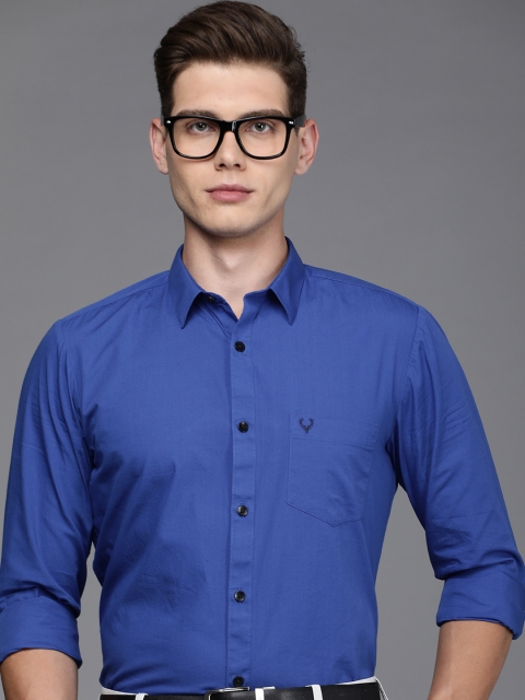 

Allen Solly Men Blue Modern Slim Fit Solid Pure Cotton Formal Shirt