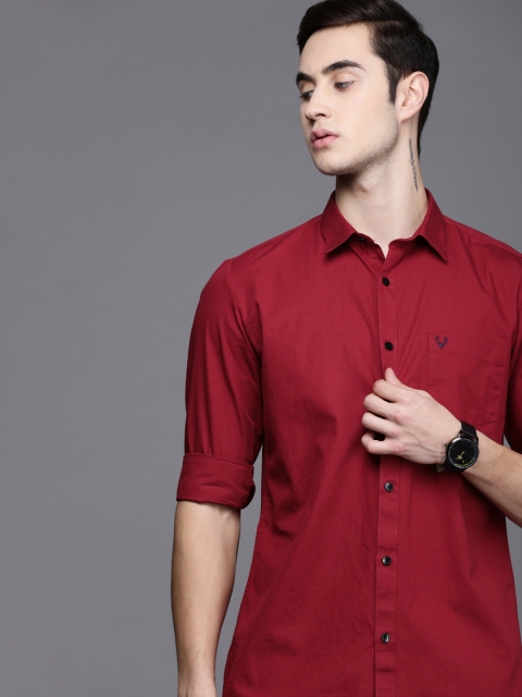 

Allen Solly Men Maroon Modern Slim Fit Casual Shirt