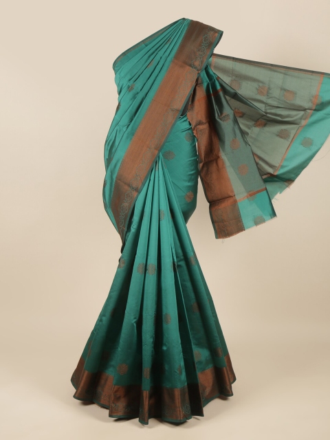 

Pothys Green Woven Design Cotton Blend Saree