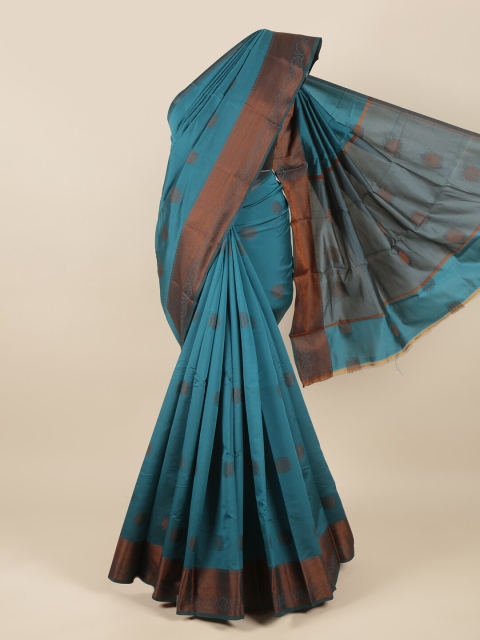 

Pothys Blue & Brown Ethnic Motifs Saree