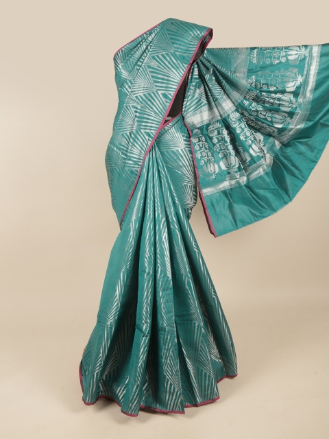 

Pothys Green & Pink Zari Saree