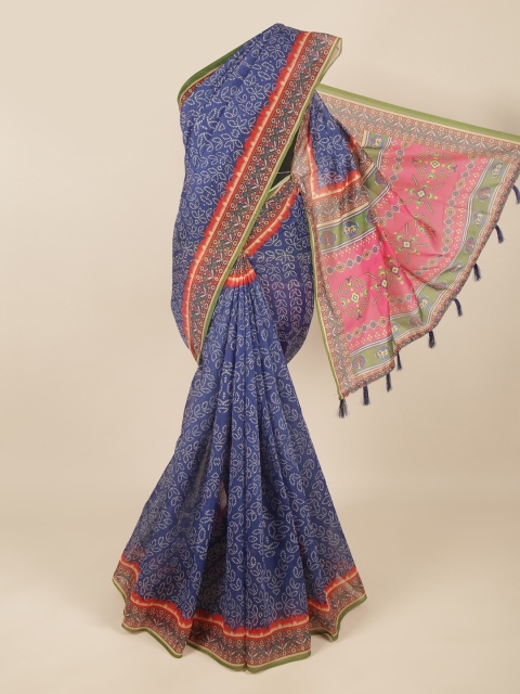 

Pothys Blue & Green Bandhani Saree