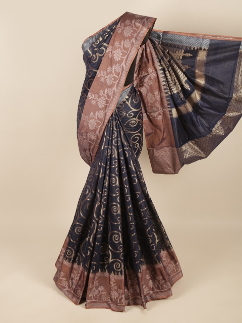 

Pothys Blue & Brown Woven Design Zari Saree