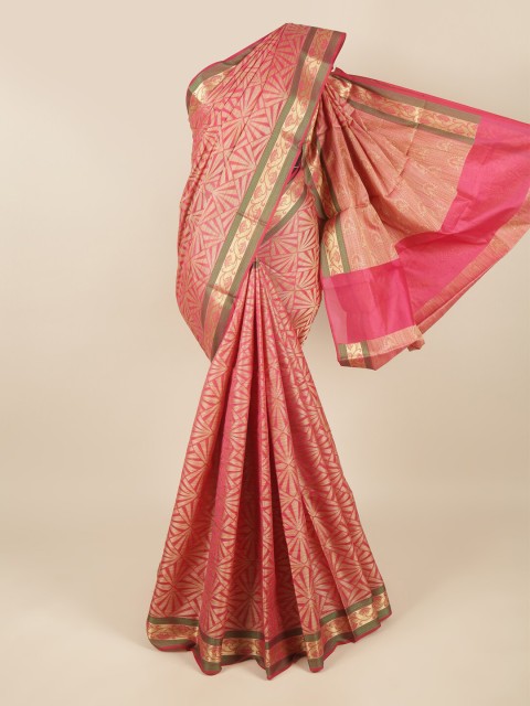 

Pothys Pink & Green Zari Saree
