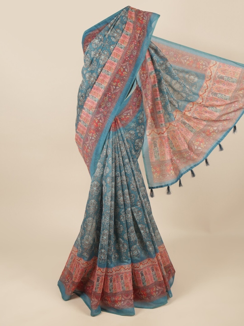 

Pothys Blue & Red Floral Saree