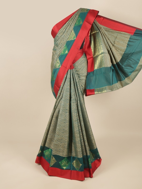 

Pothys Green & Red Woven Design Saree