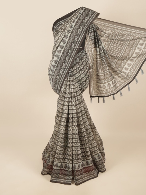 

Pothys Grey & White Printed Saree